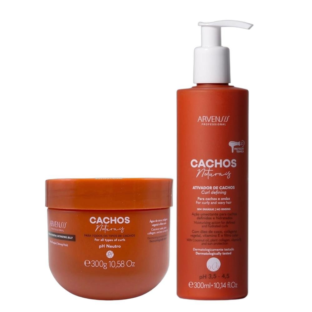 Kit Arvensis Professional Cachos Naturais - Ativador de Cachos 300ml + Geleia Ativadora Alta Fixação 300g