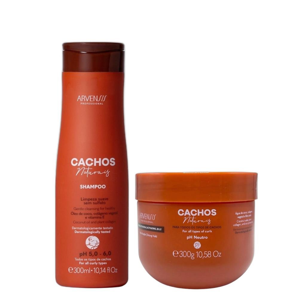 Kit Arvensis Professional Cachos Naturais - Shampoo 300ml + Geleia Alta Fixação 300g