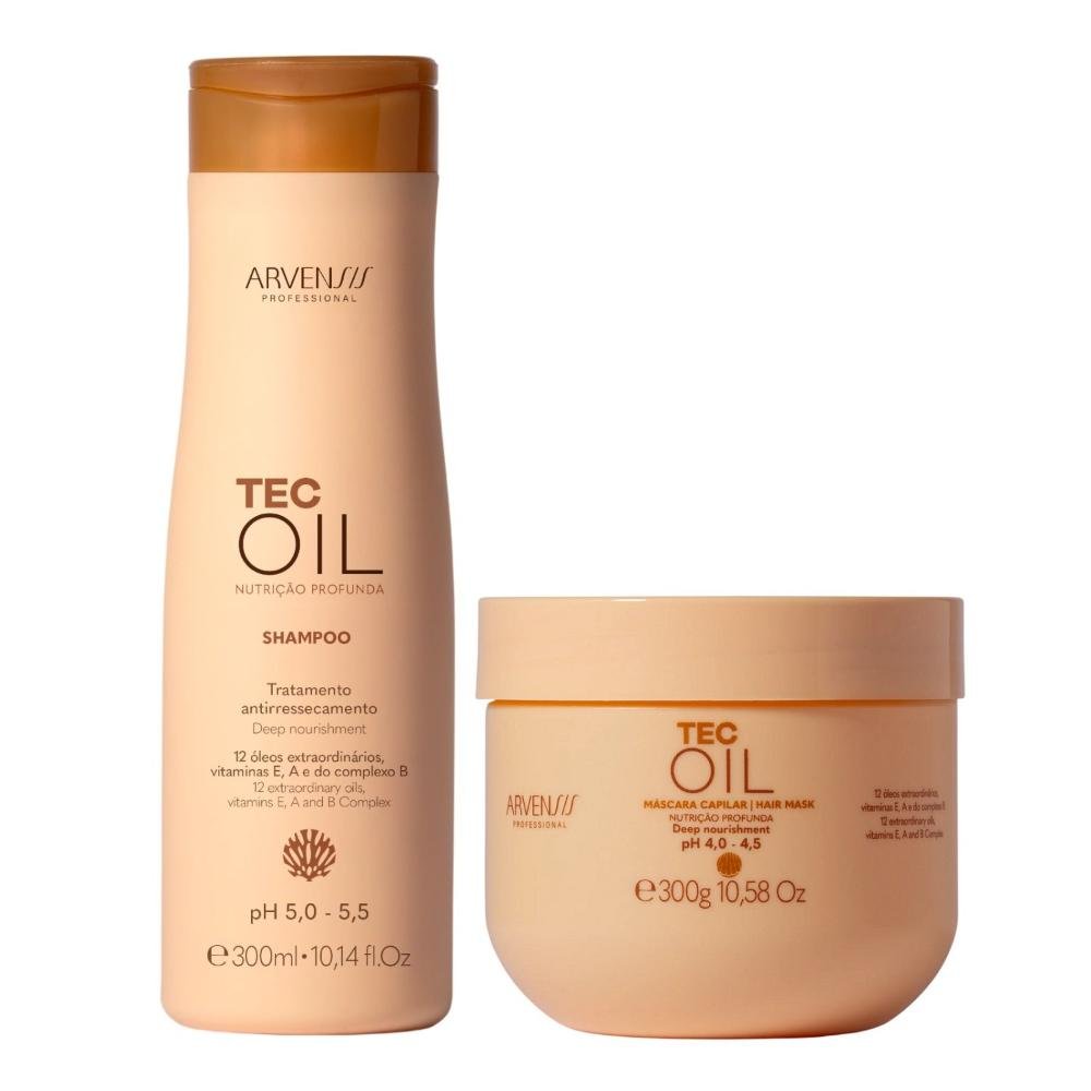 Kit Arvensis Cosméticos Naturais Tec Oil -Shampoo 300ml + Máscara 300g ÚNICO 3