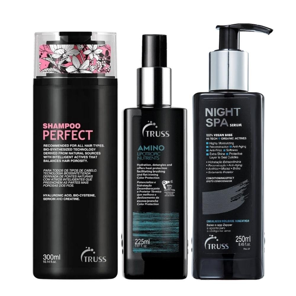 Kit Truss Perfect - Shampoo 300ml + Amino Liponutriente 225ml + Night SPA 250ml