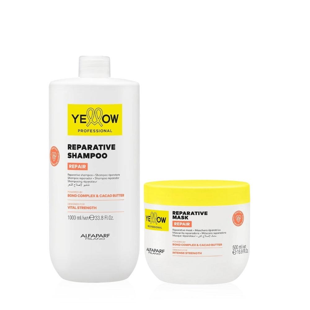Kit Yellow Repair Tratamento Reparador - Shampoo 1L + Máscara 500ml