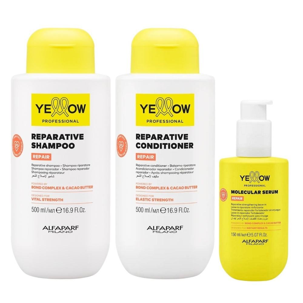 Kit Yellow Repair Tratamento Reparador - Shampoo & Condicionador 500ml + Sérum Capilar 150ml