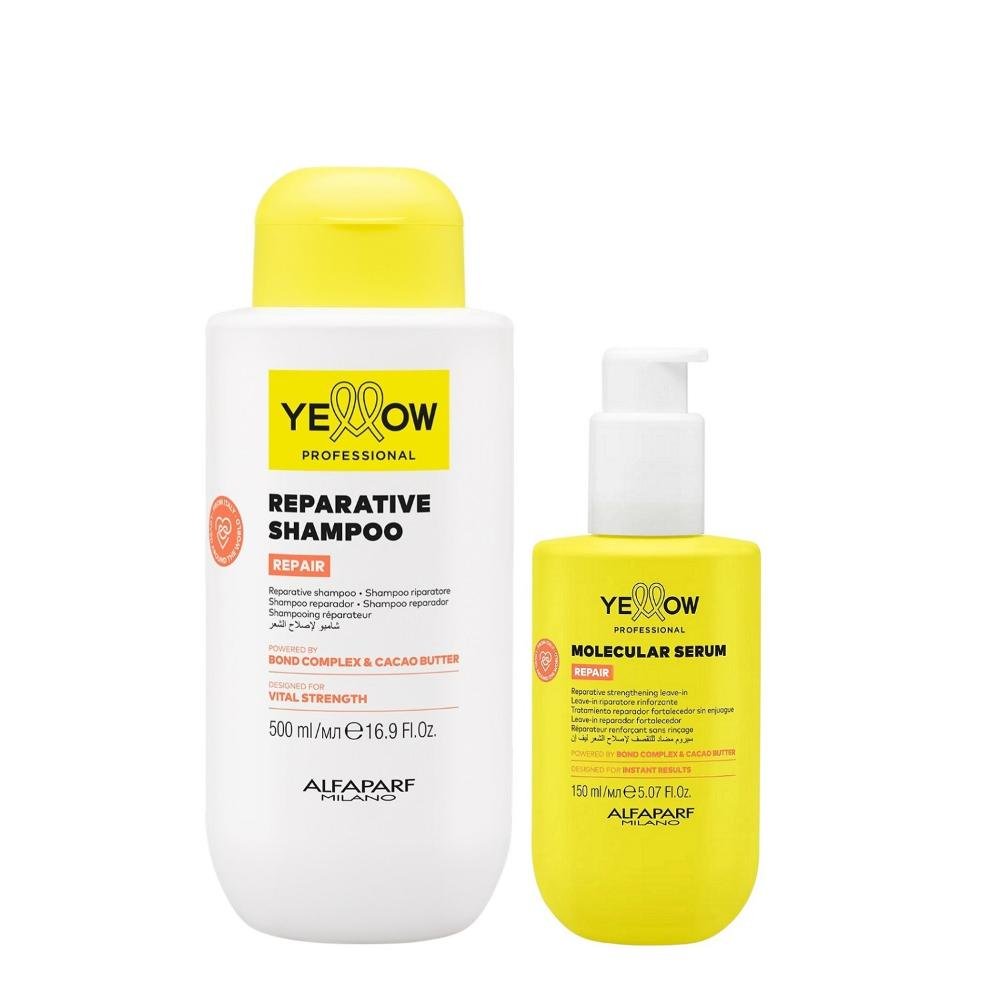 Kit Yellow Repair Tratamento Reparador - Shampoo 500ml + Sérum Capilar 150ml
