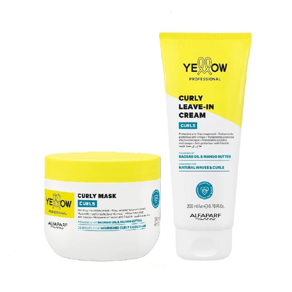 Kit Yellow Curls - Máscara 300ml + Leave-In Cream 200ml