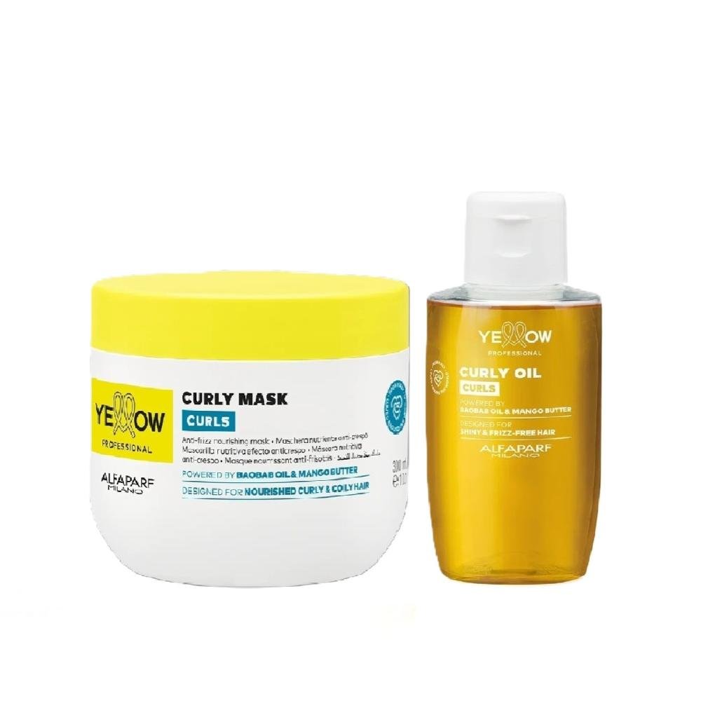 Kit Yellow Curls - Máscara 300ml + Óleo 100ml