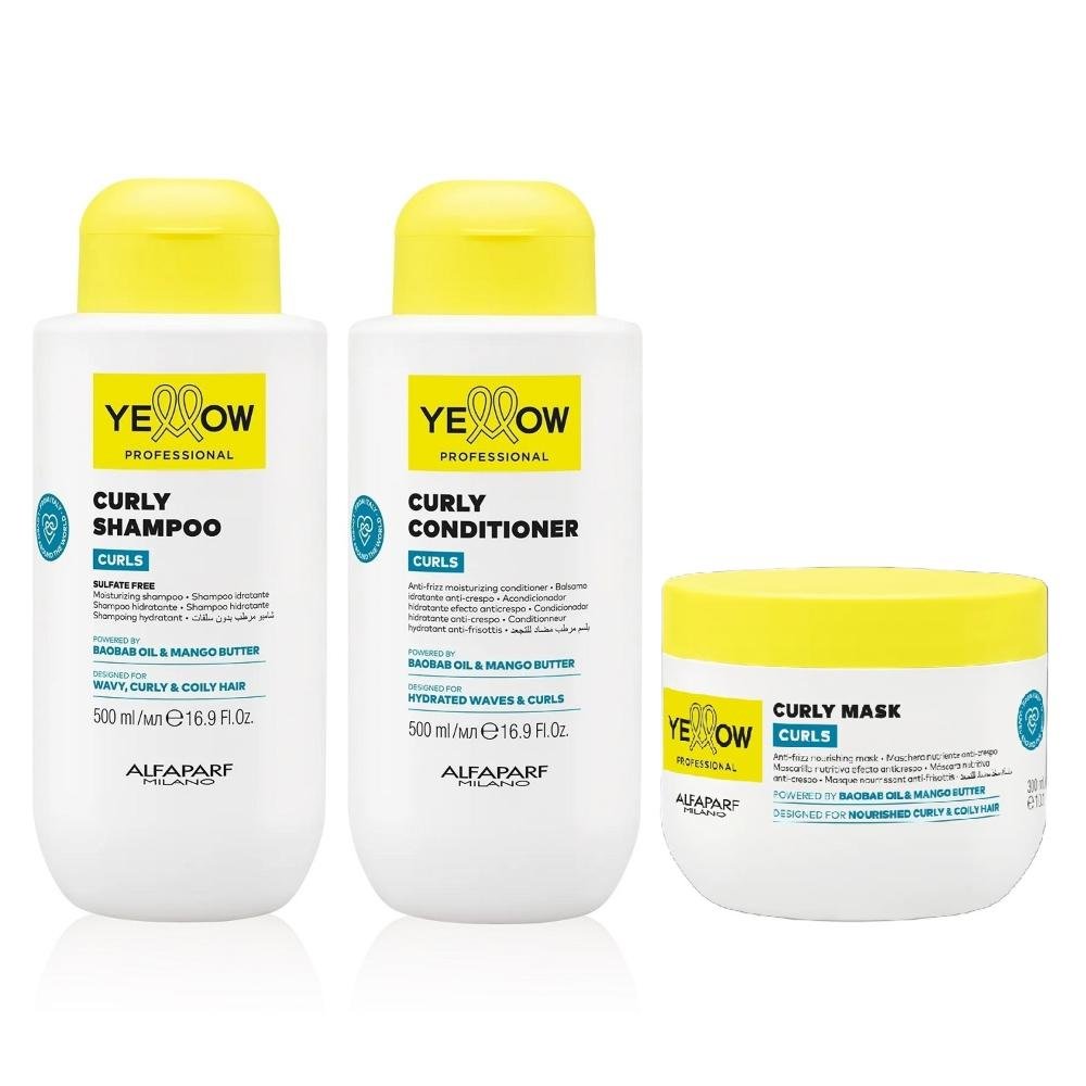 Kit Yellow Curls - Shampoo & Condicionador 500ml + Máscara 300ml