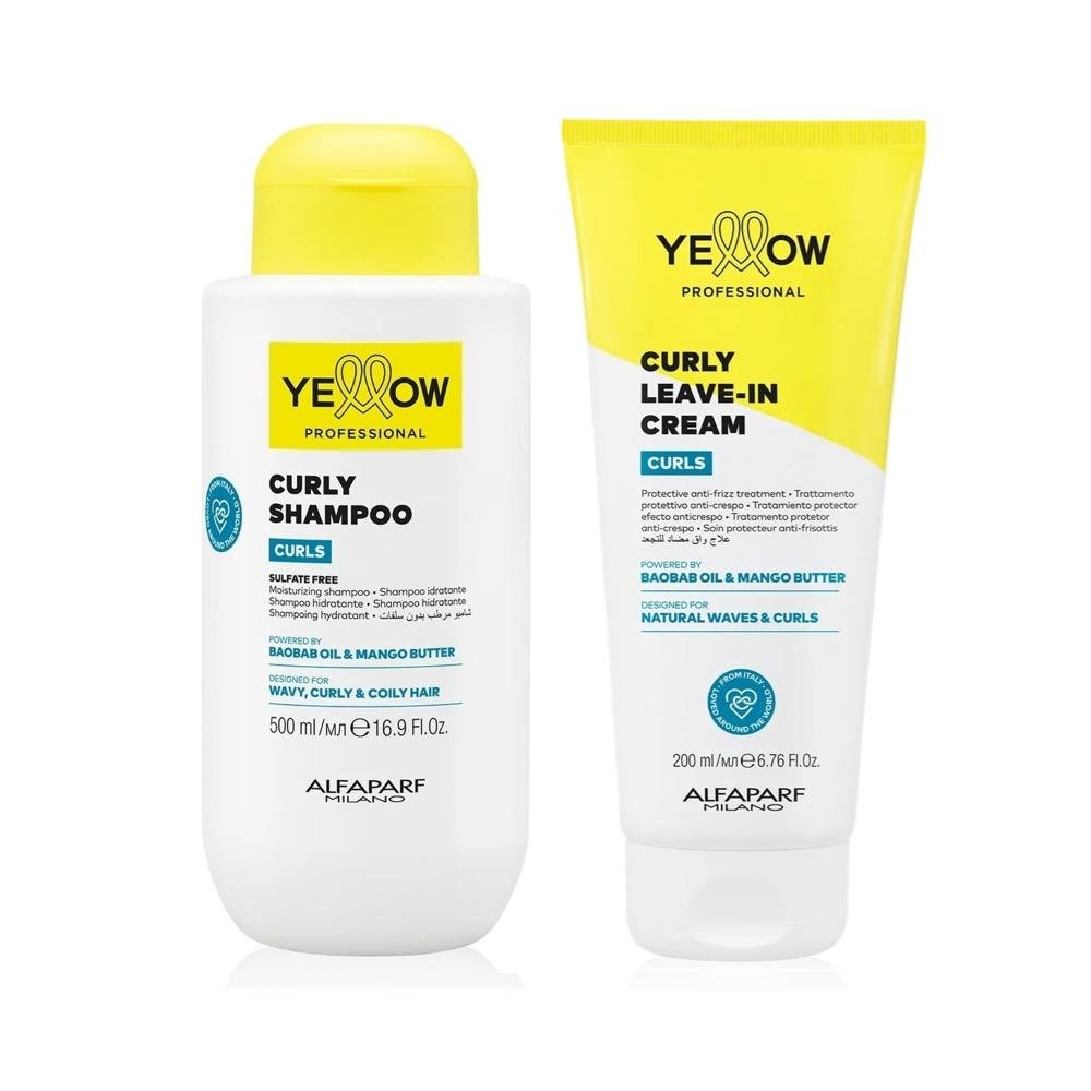 Kit Yellow Curls - Shampoo 500ml + Leave-In Cream 200ml