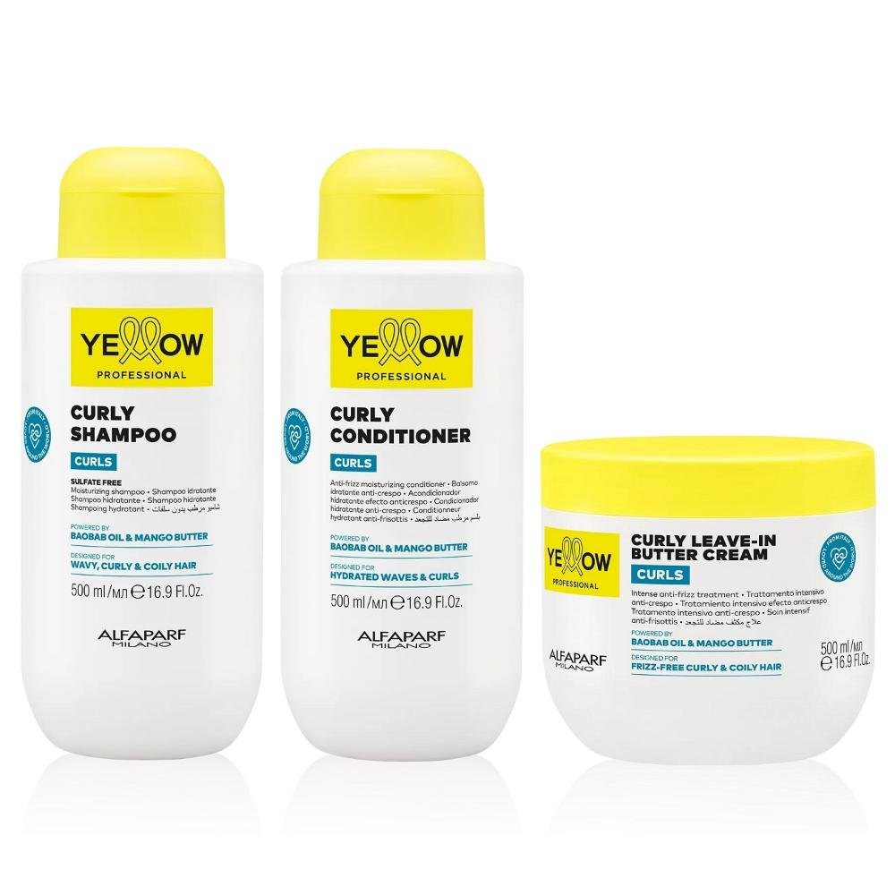 Kit Yellow Curls - Shampoo & Condicionador 500ml + Leave-In Butter Cream 500ml