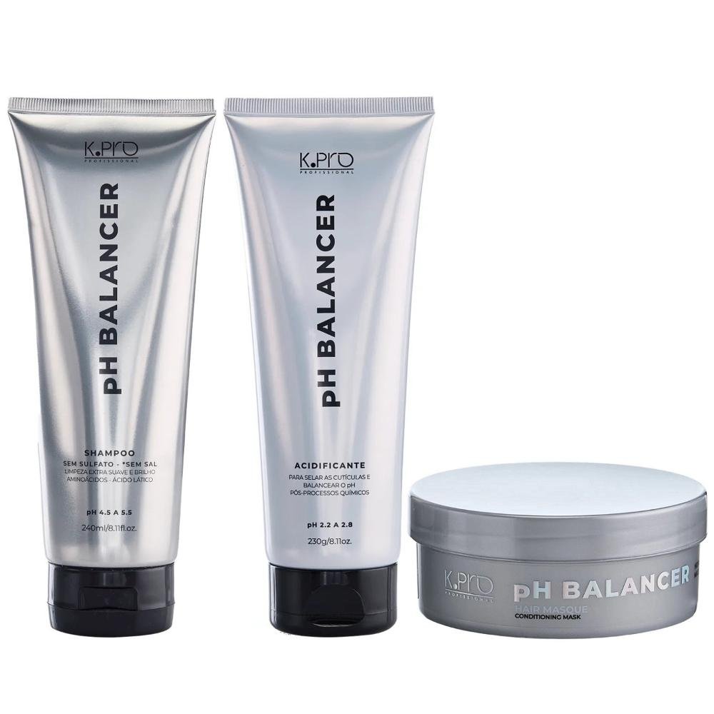 Kit K.Pro pH Balancer Shampoo 240ml + Acidificante 230g + Máscara 165g
