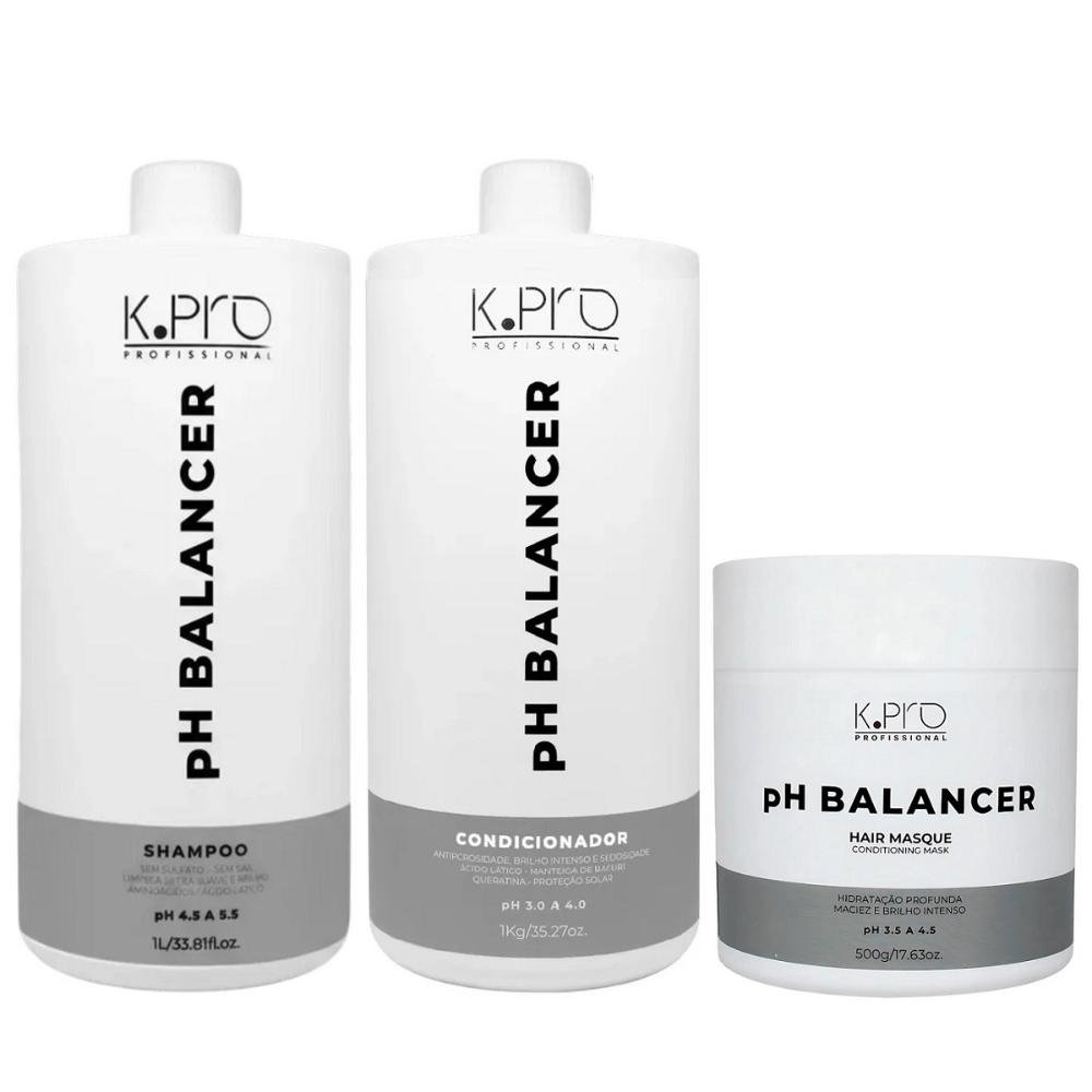 Kit K.Pro pH Balancer - Shampoo 1 Litro + Condicionador 1 Litro + Máscara 500g