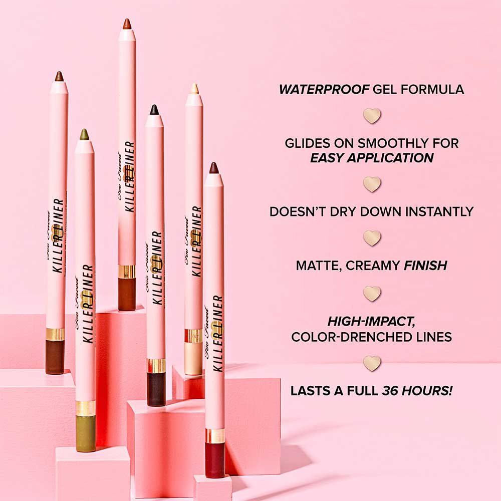 Lápis Delineador Too Faced Killer Liner 36 horas - Black Black 3