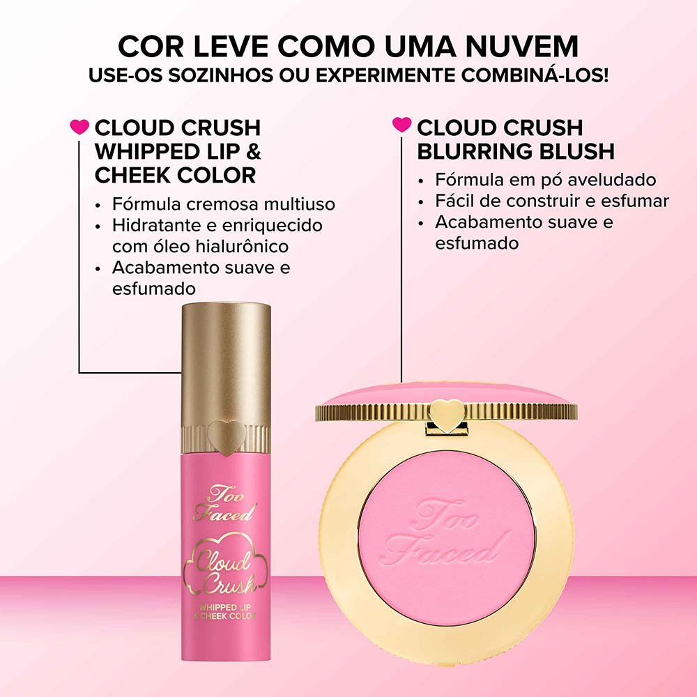 Blush Multifuncional Too Faced Lip & Cheek Cloud Crush Milk & Cookies 10