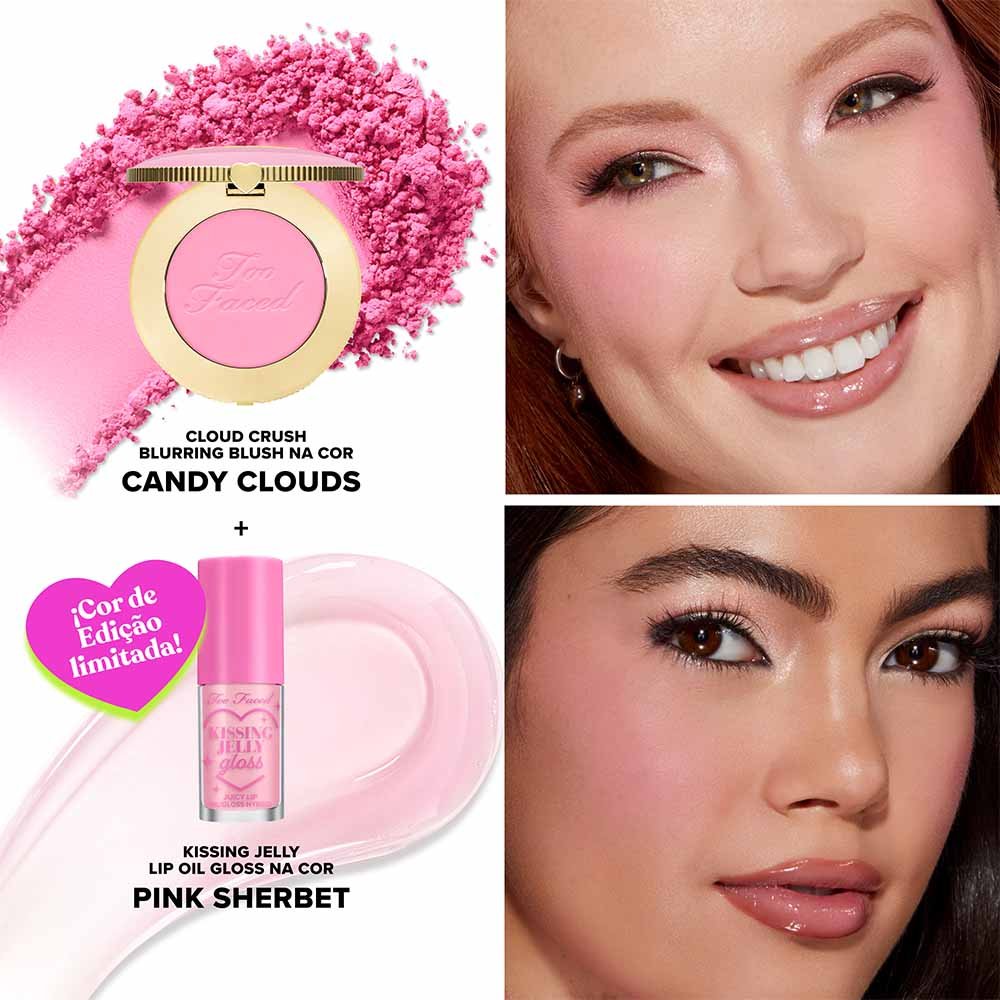 Kit Lip Oil Gloss Kissing Jelly e Blush em Pó Cloud Crush Too Faced- VALE 428 POR 329 ÚNICO 4