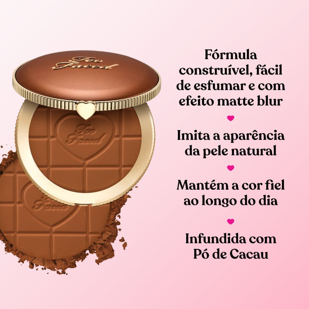 Mini Bronzeador Too Faced em Pó Matte Chocolate Soleil 3