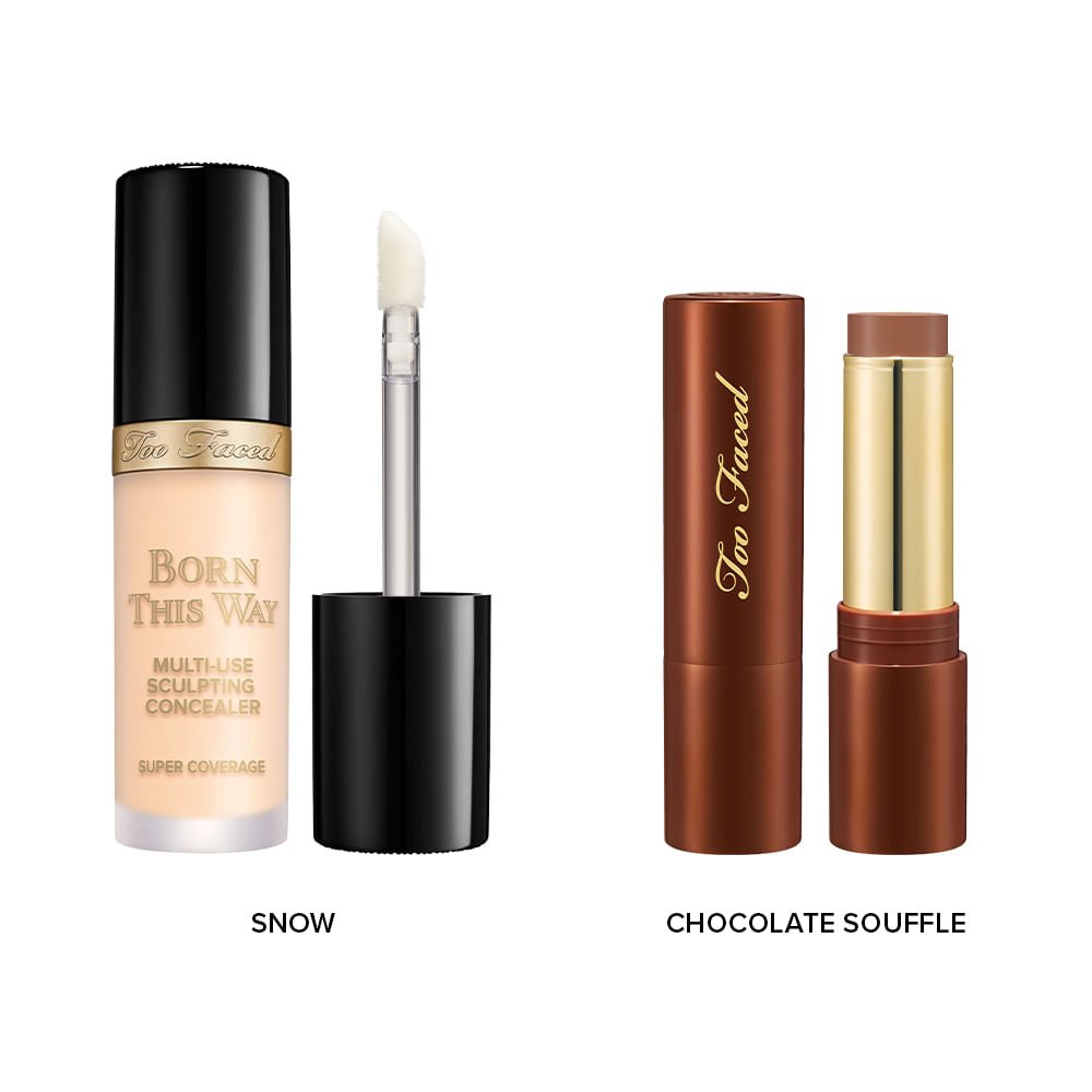 Kit Corretivo BTW Natural Snow & Bronzer Souffle