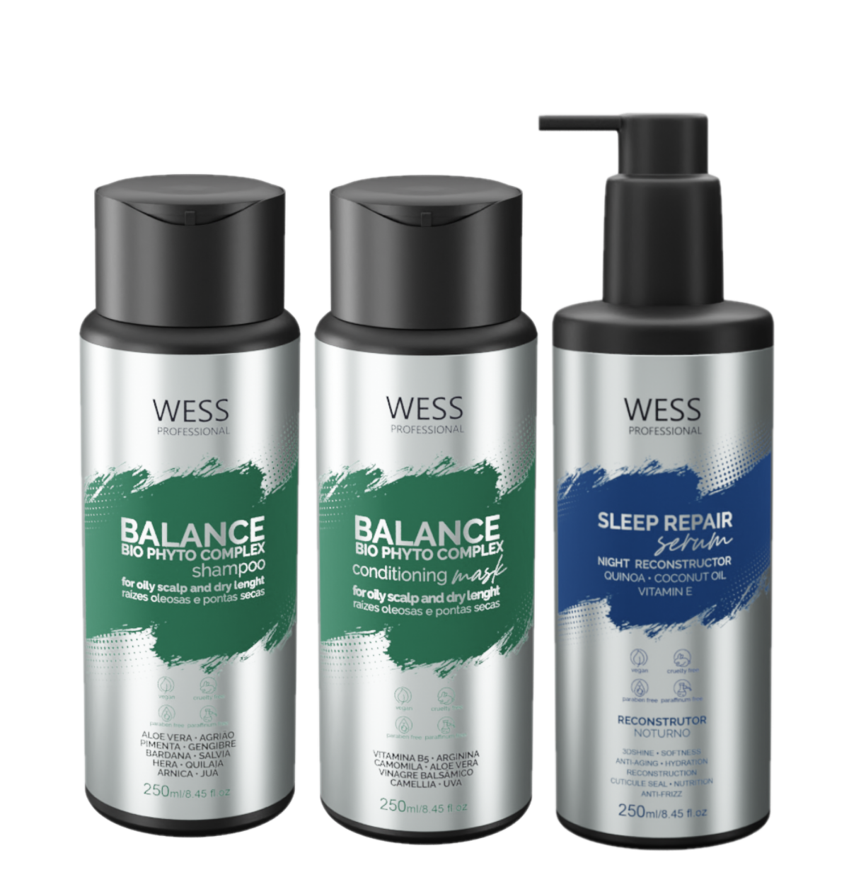 Kit Wess Balance Shampoo Condicionador E Sleep Repair ÚNICO 1