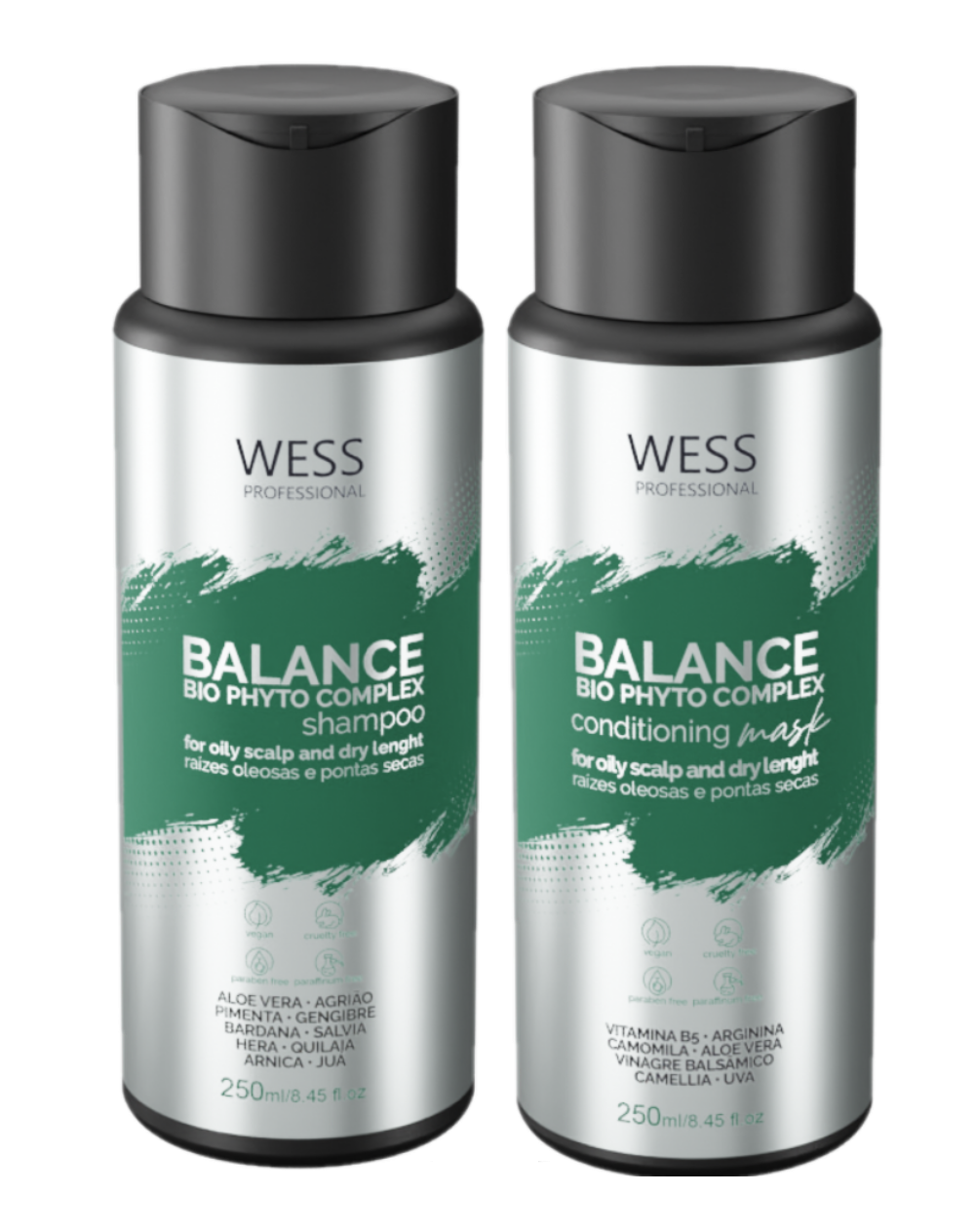 Kit Wess Balance Shampoo e Condicionador + we Wish Reconstrutor