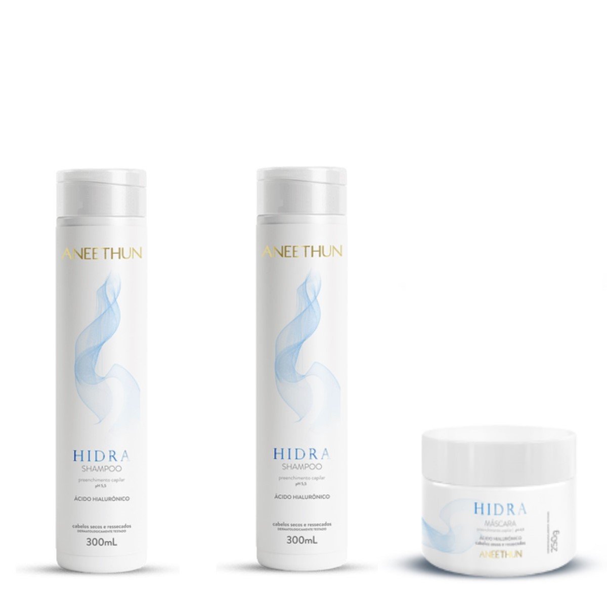 Kit Aneethun Hidra 2 Shampoos 300ml + Máscara Capilar 250g ÚNICO 1