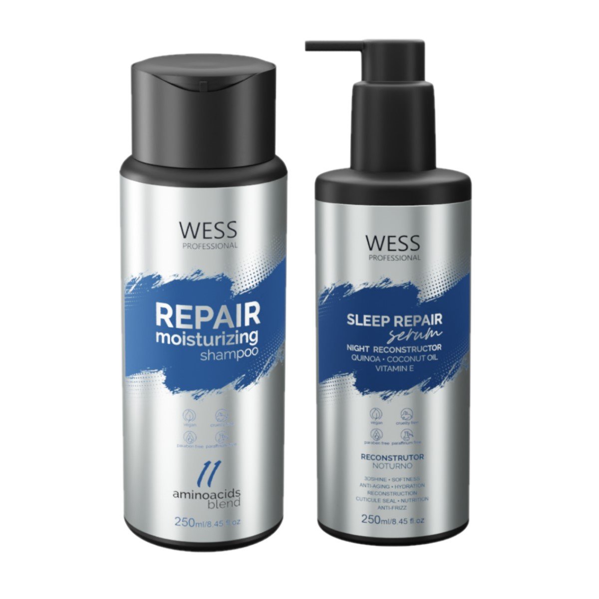 Kit Wess Repair Shampoo 250ml + Sleep Repair 250ml ÚNICO 1
