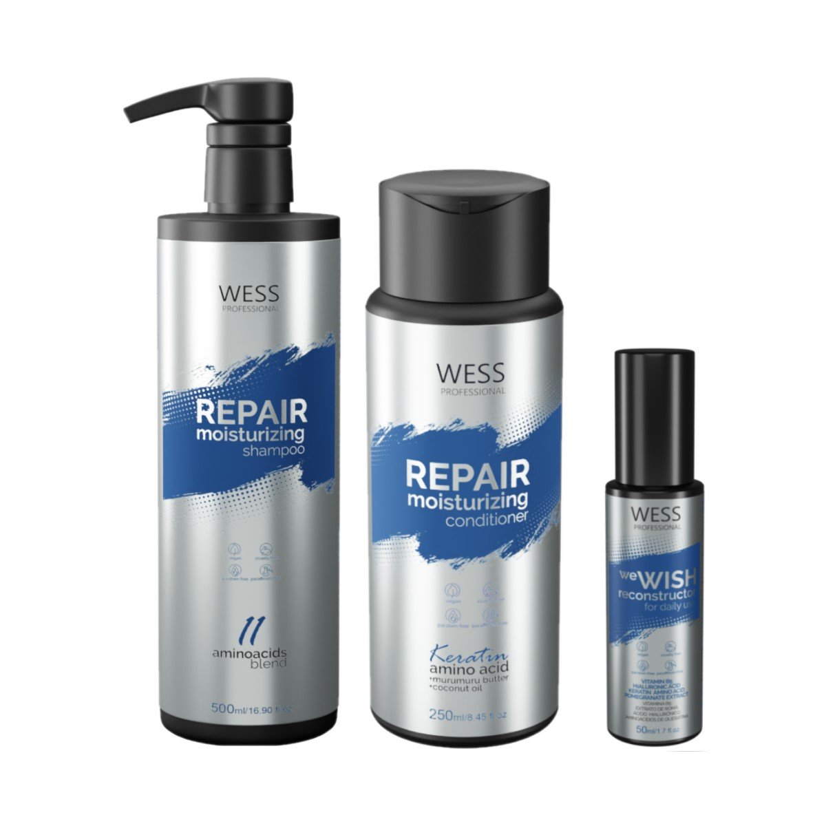 Kit Wess Repair SH 500ml + Cond 250ml + We Wish 50ml