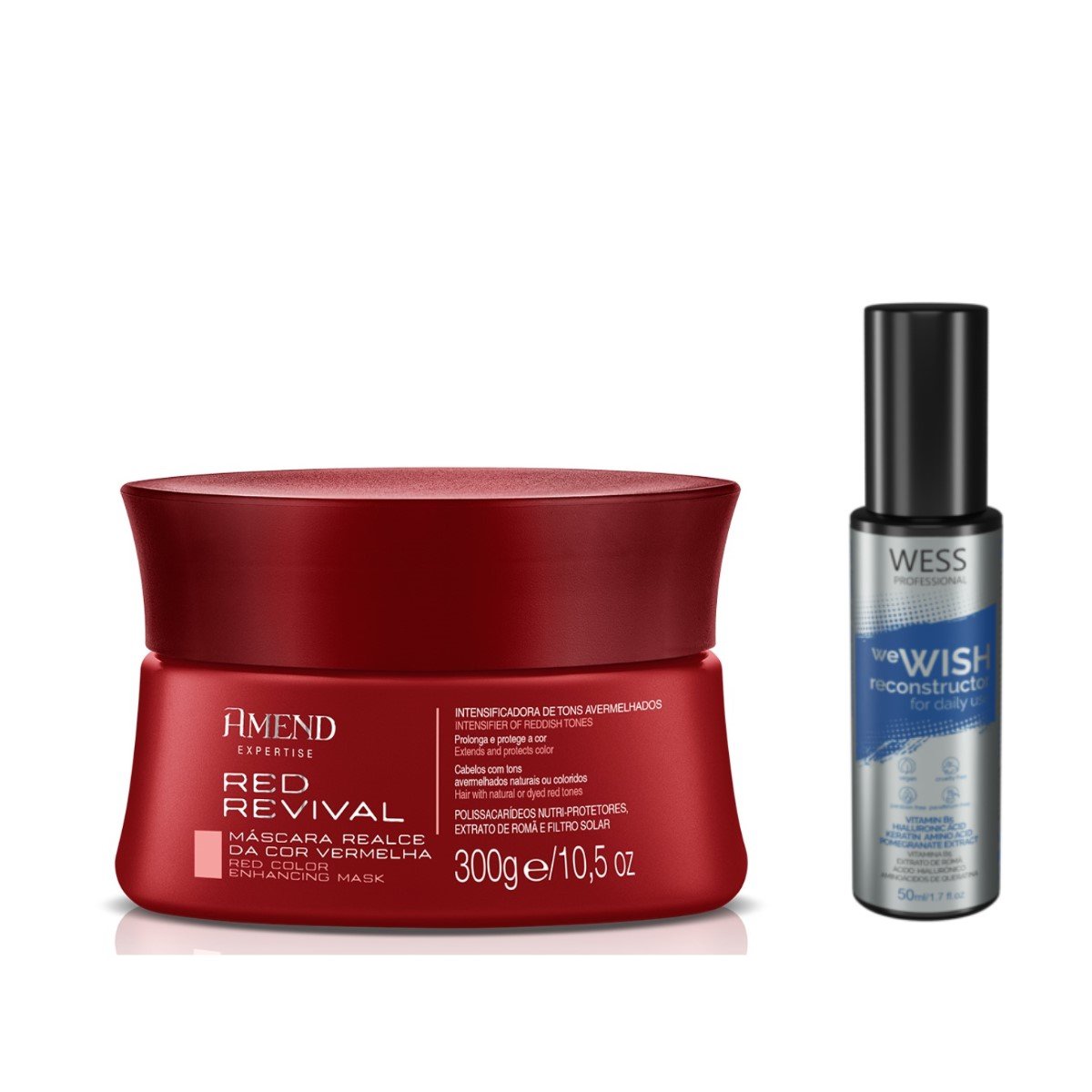 Amend Máscara Realce da Cor Vermelha 300g + Wess We Wish50ml