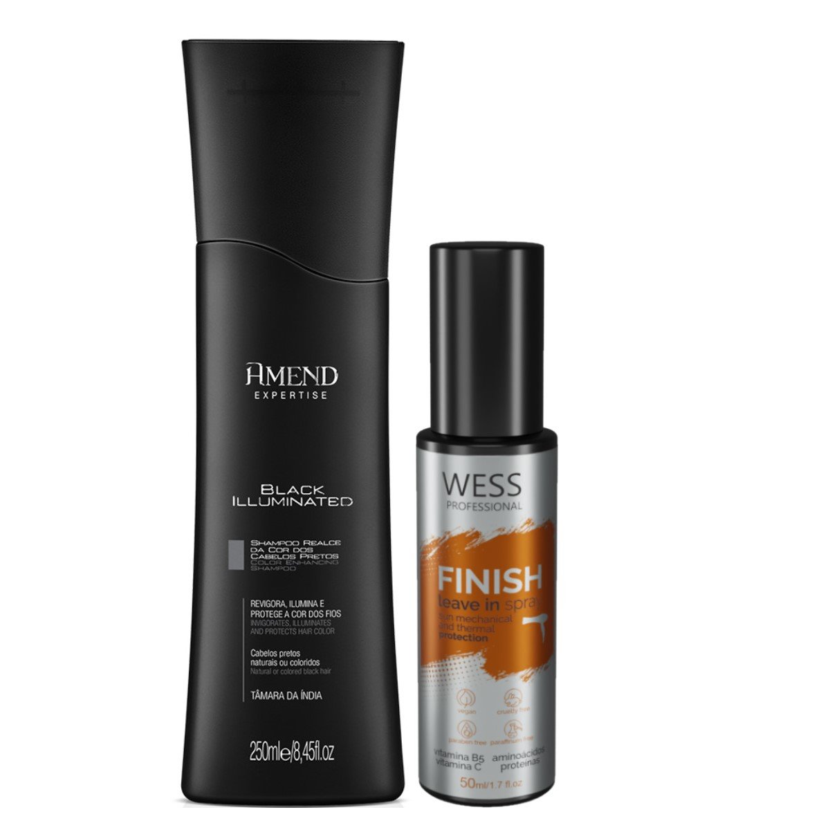 Amend Shampoo Black Illuminated 250ml + Wess Finish 50ml