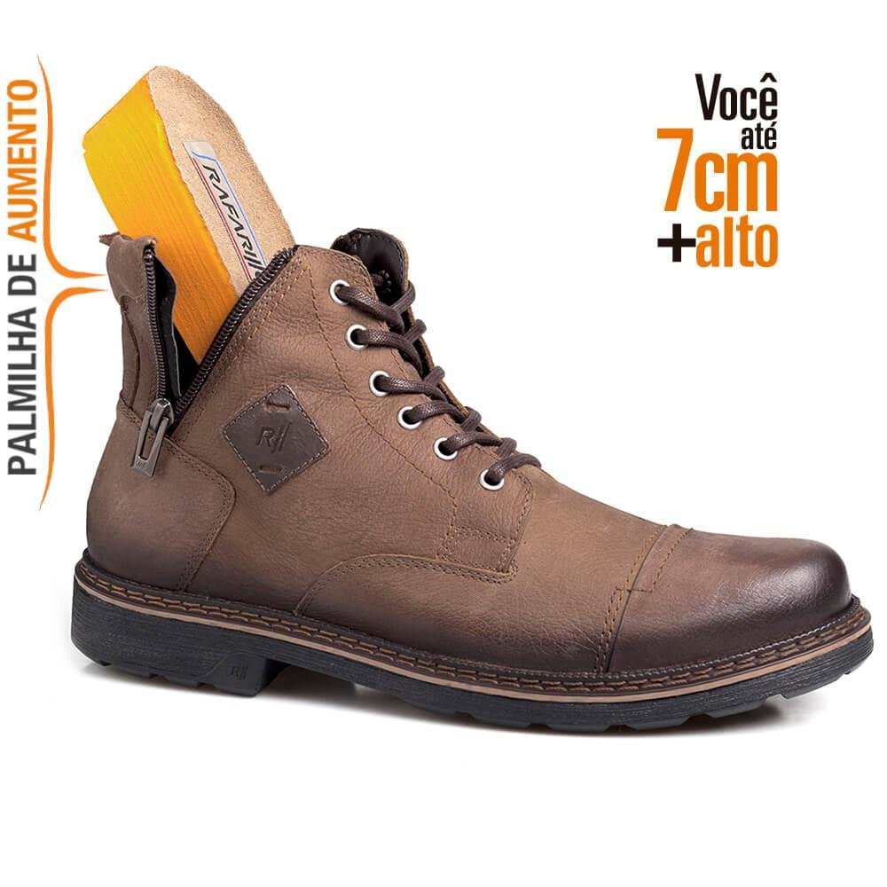 Bota Everest Alth Couro Rafarillo Aumenta Altura 7cm Marrom 6