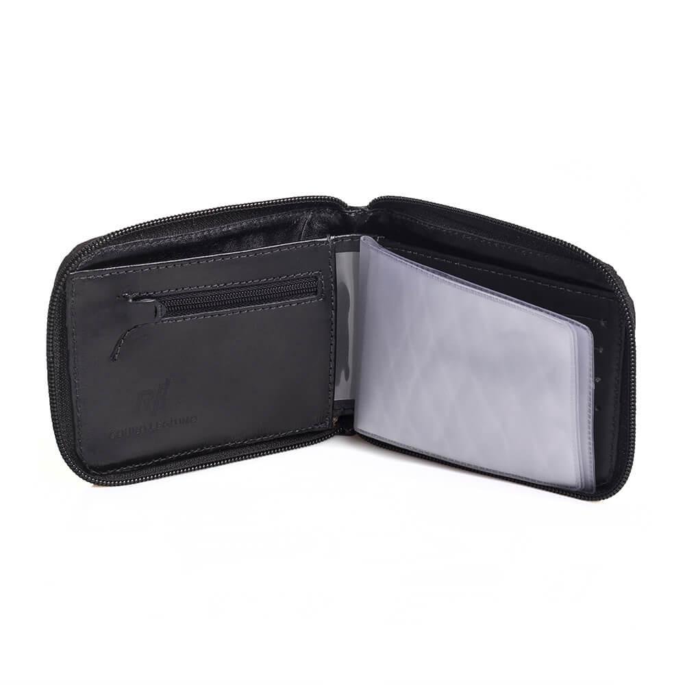 Carteira Couro Rafarillo Masculina Porta-Moedas Dia a Dia Preto 2