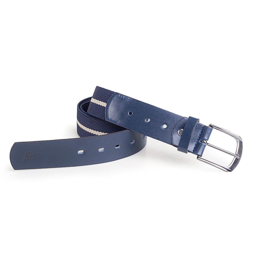 Cinto Rafarillo Esportivo Listras Couro Masculino Azul 1