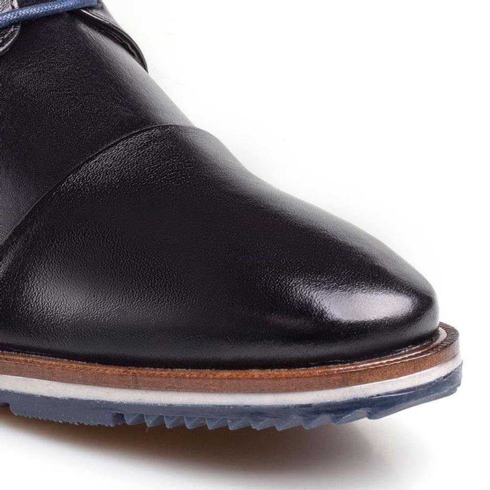 Sapato Couro Rafarillo Inglês Palmilha de Elevação Masculino Preto 4