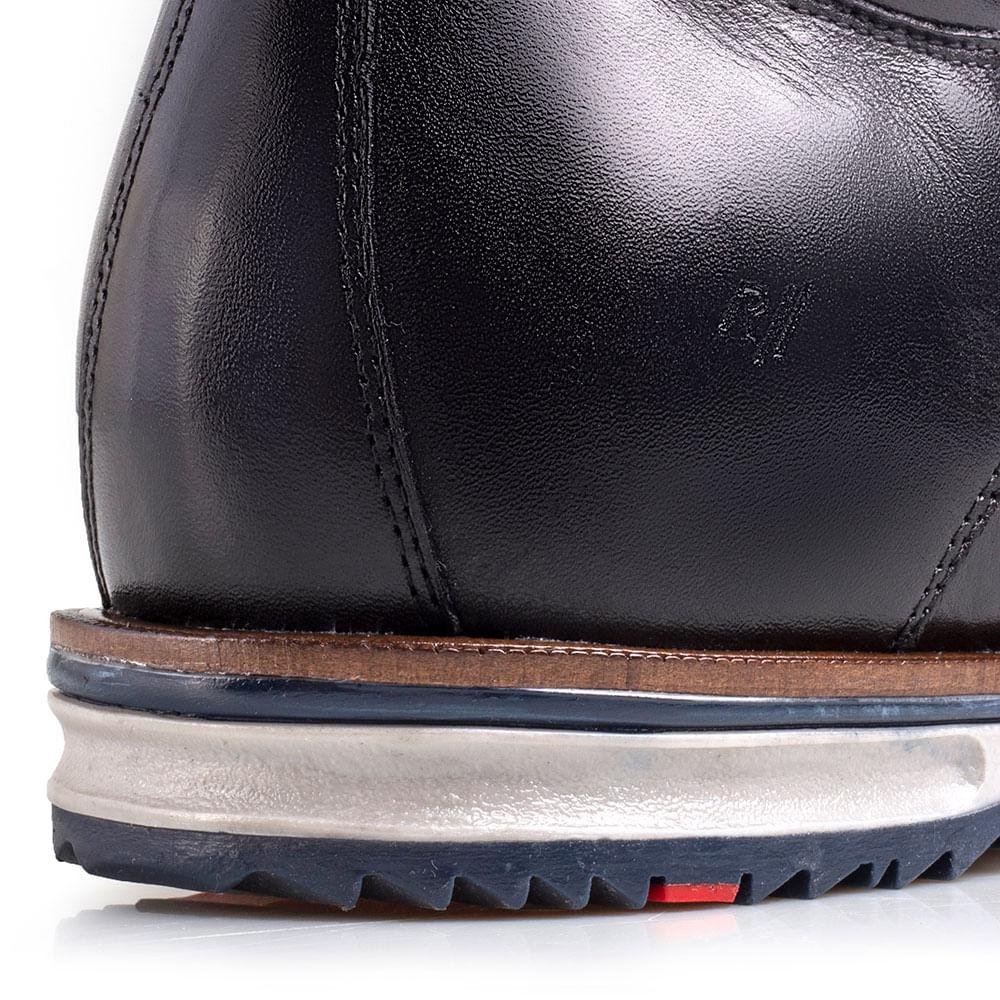 Sapato Couro Rafarillo Inglês Palmilha de Elevação Masculino Preto 5