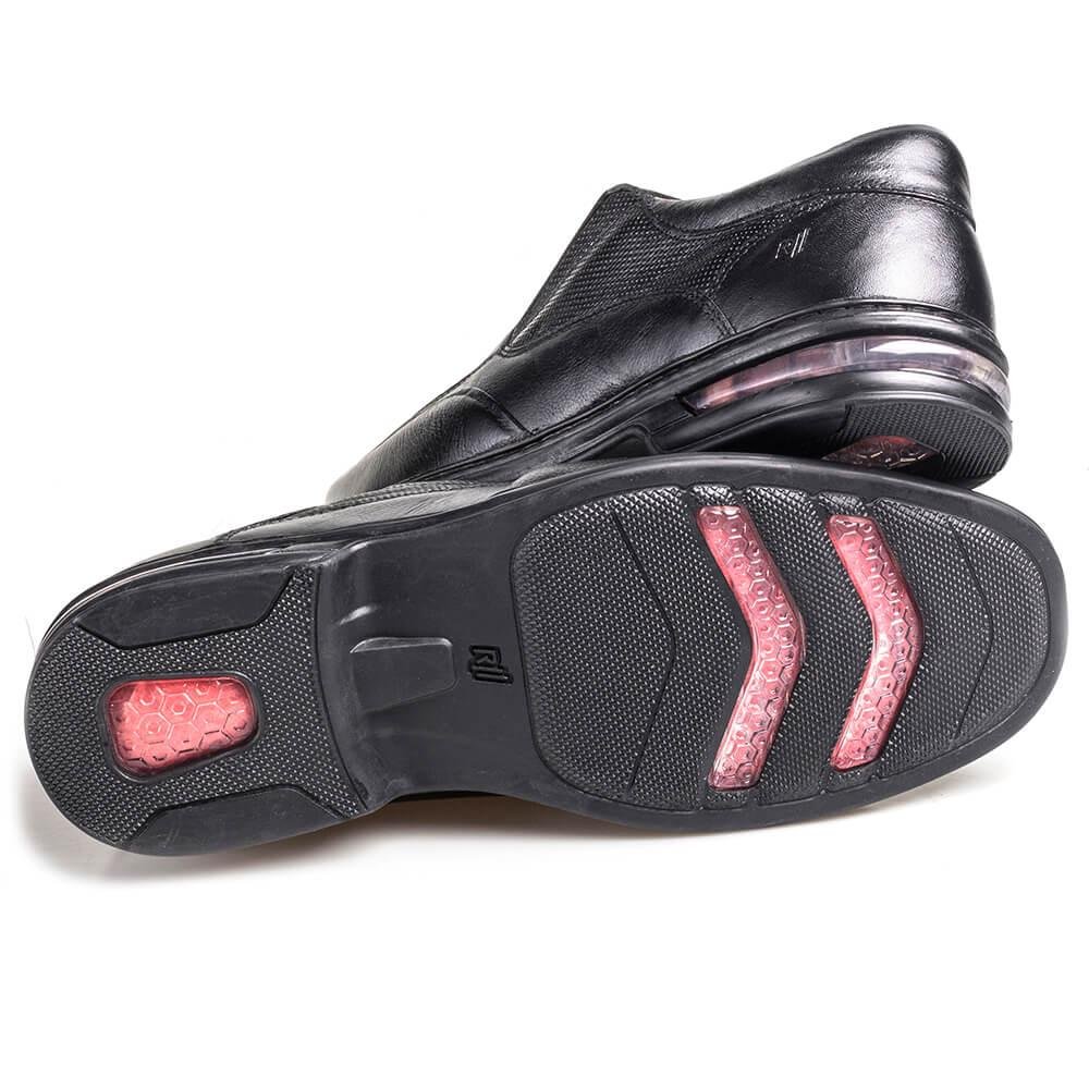 Sapato Couro Rafarillo Masculino Duo Air Conforto Dia a Dia Preto 4