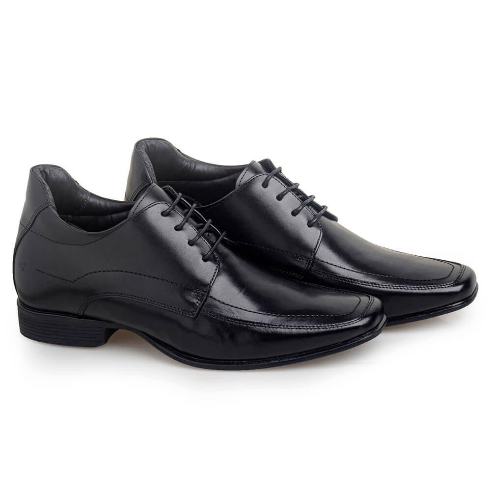 Sapato Masculino Social Couro Legitimo Salto Interno 7cm Preto 1