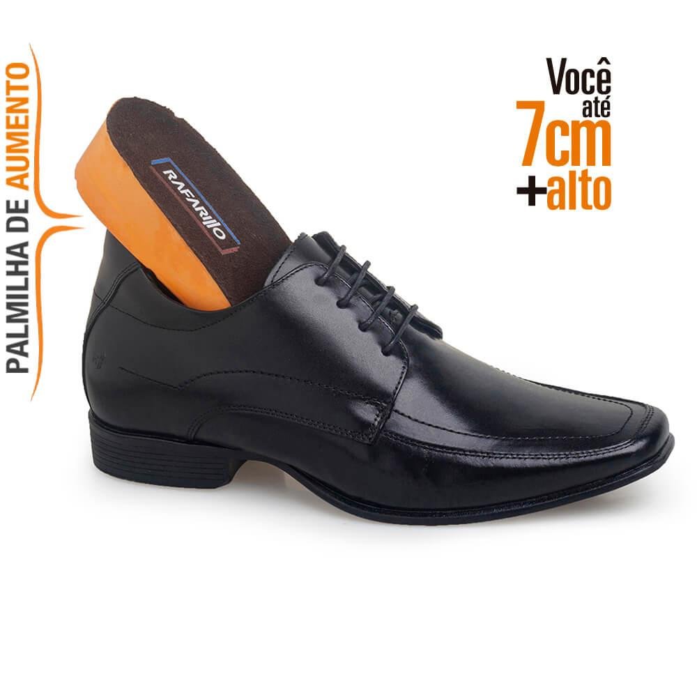 Sapato Masculino Social Couro Legitimo Salto Interno 7cm Preto 2