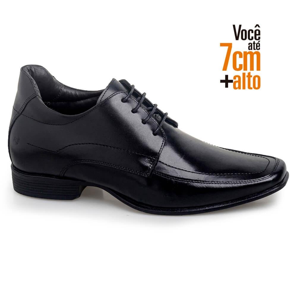 Sapato Masculino Social Couro Legitimo Salto Interno 7cm Preto 3