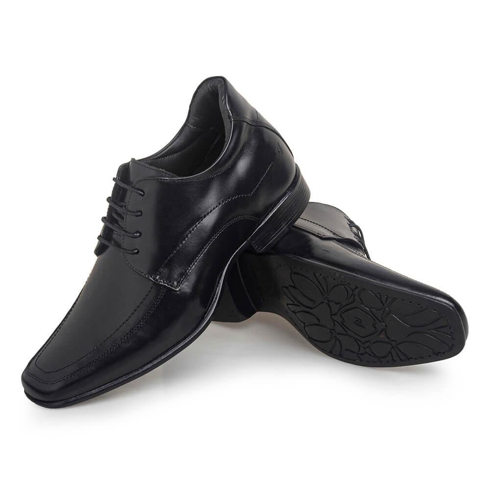 Sapato Masculino Social Couro Legitimo Salto Interno 7cm Preto 6