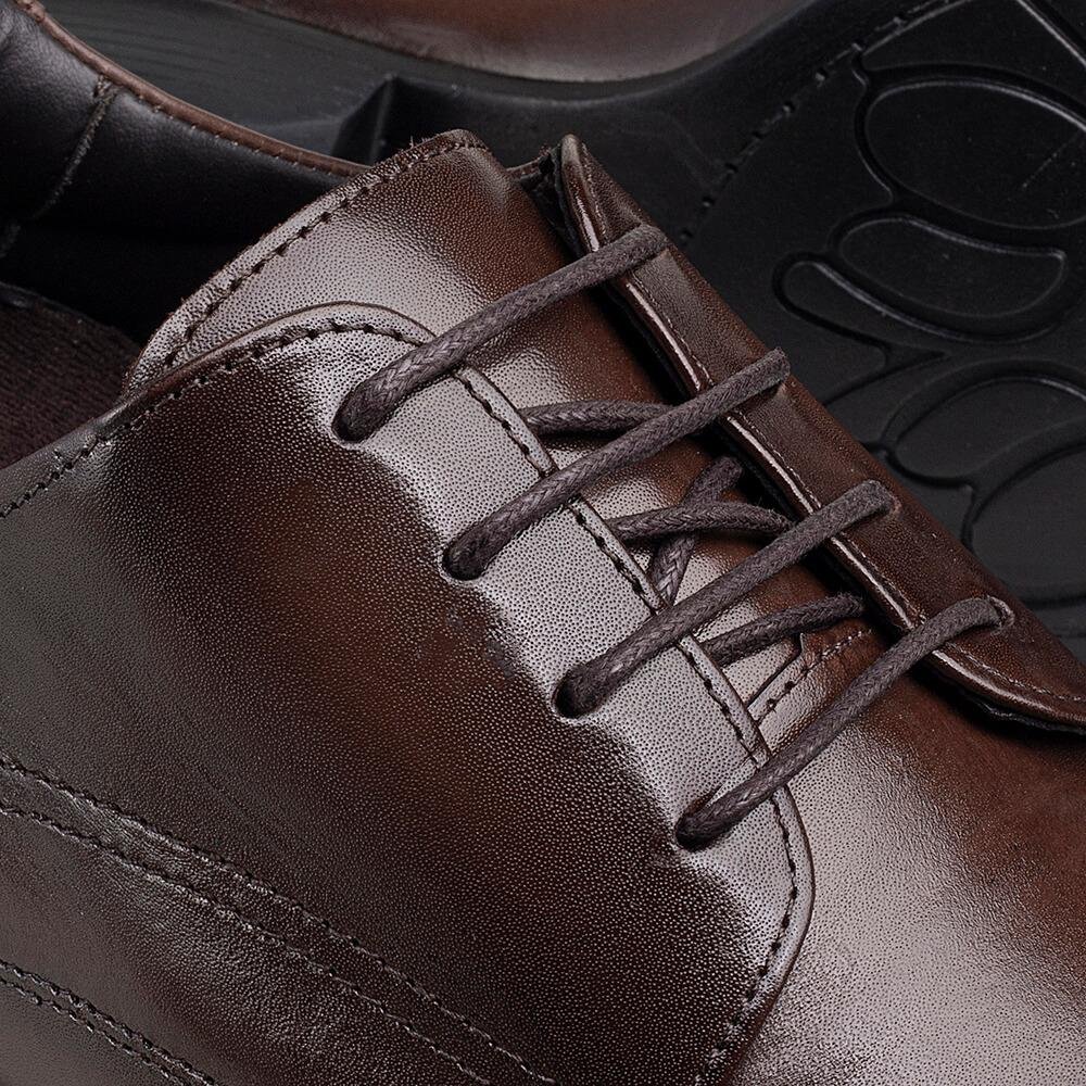 Sapato Masculino Social Couro Legitimo Salto Interno 7cm Marrom 3
