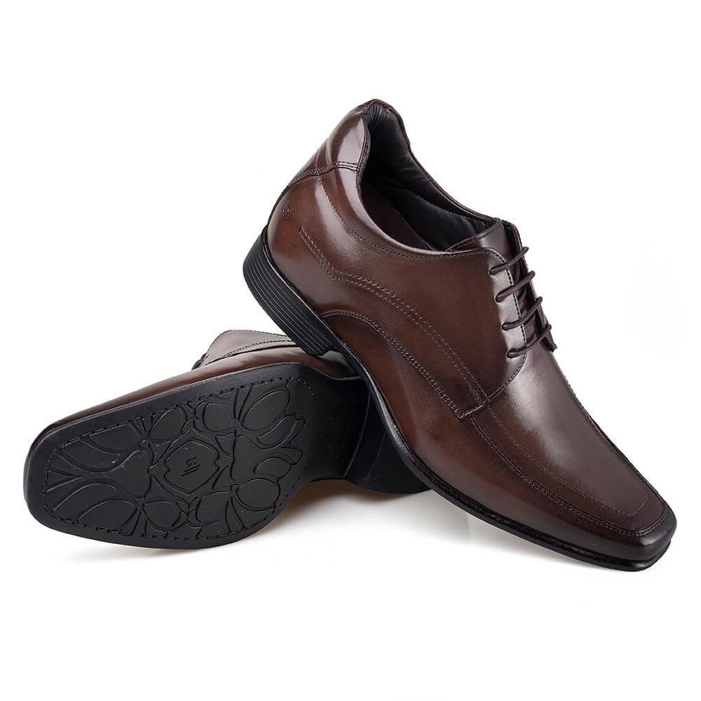 Sapato Masculino Social Couro Legitimo Salto Interno 7cm Marrom 5