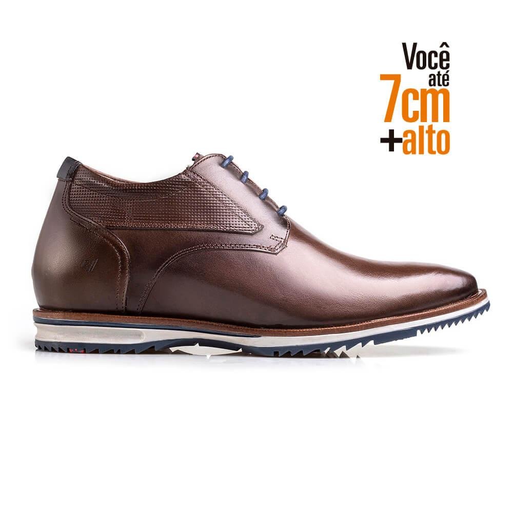 Sapato Oxford Você Mais Alto Rafarillo Couro Casual Marrom 2