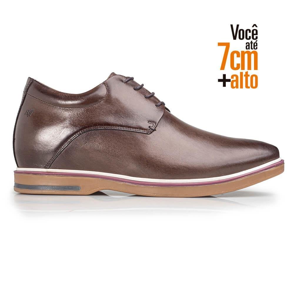Sapato Rafarillo Vogue Alth Couro Casual Você + Alto Marrom 3