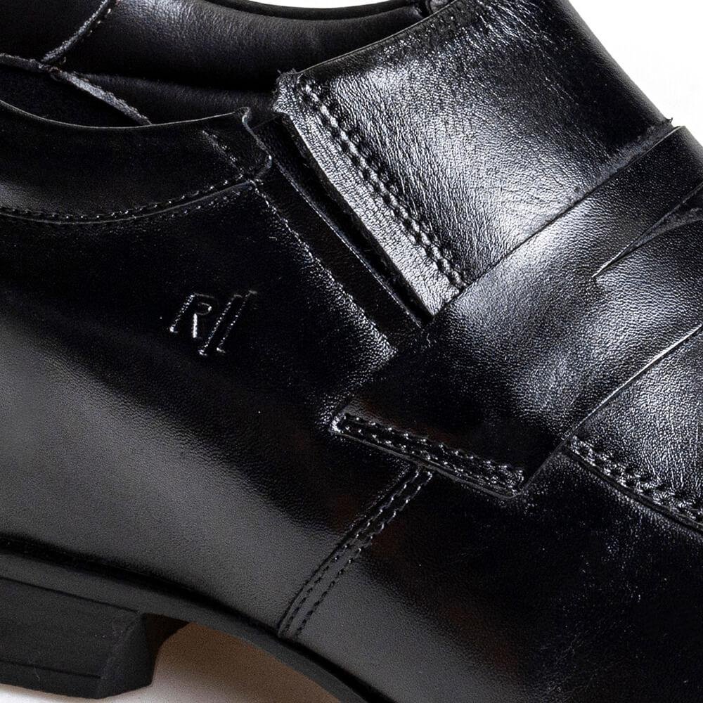 Sapato Social Couro Rafarillo Masculino Conforto Salto 7cm Preto 4