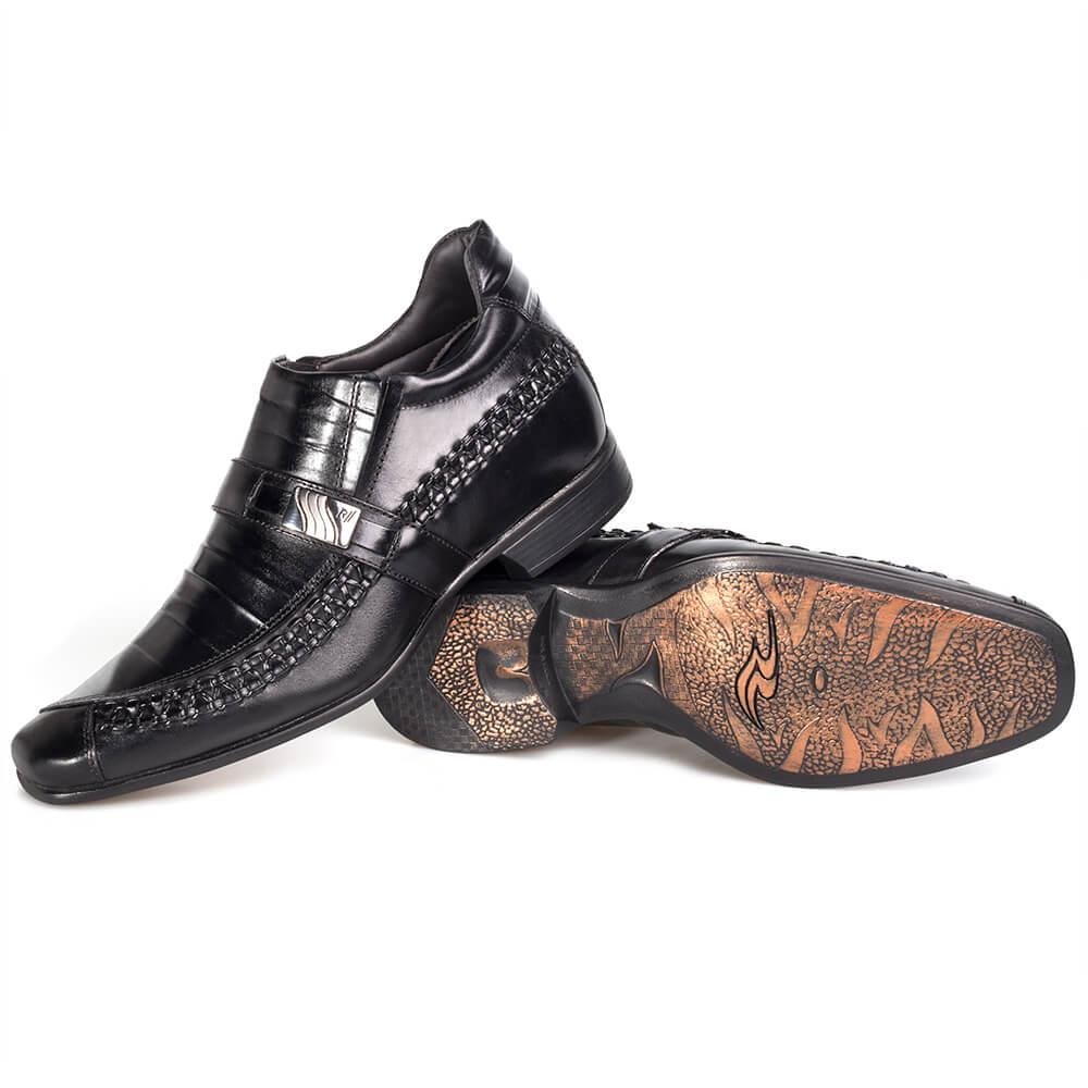 Sapato Social Couro Rafarillo Masculino Salto 7cm Estiloso 3