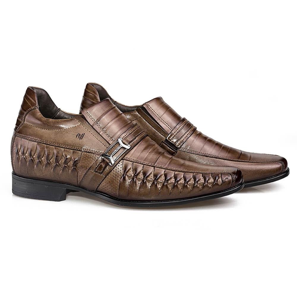 Sapato Social Couro Rafarillo Masculino Tresse Dia a Dia Marrom 6