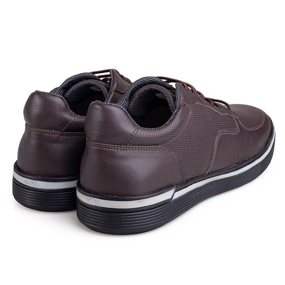 Sapatenis Couro Rafarillo Você + Alto Masculino Marrom 4