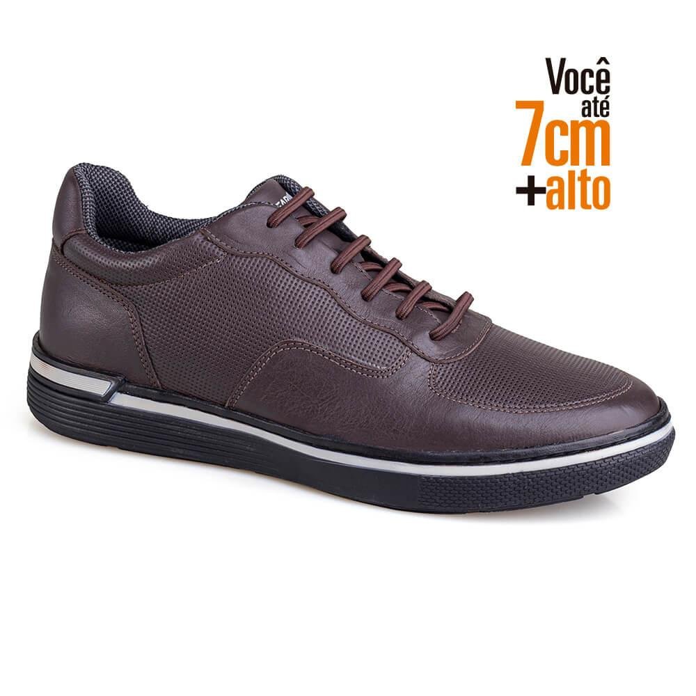 Sapatenis Couro Rafarillo Você + Alto Masculino Marrom 5
