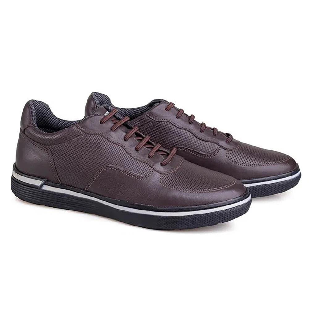 Sapatenis Couro Rafarillo Você + Alto Masculino Marrom 6