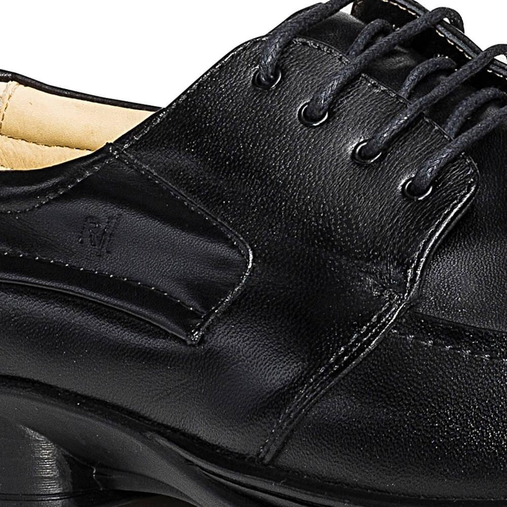 Sapato Social Rafarillo Masculino Couro Cadarço Bico Redondo Preto 4