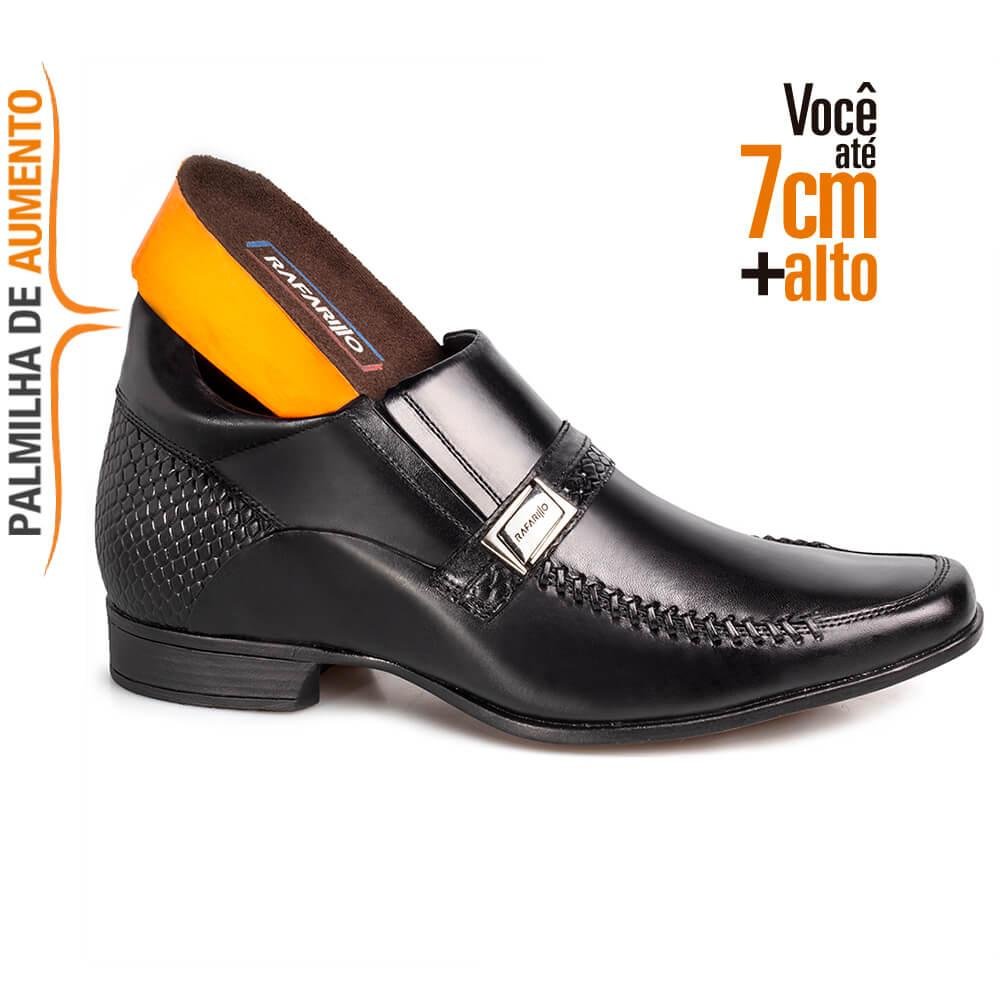 Sapato Social Rafarillo Masculino Couro Aumenta Altura Preto 3