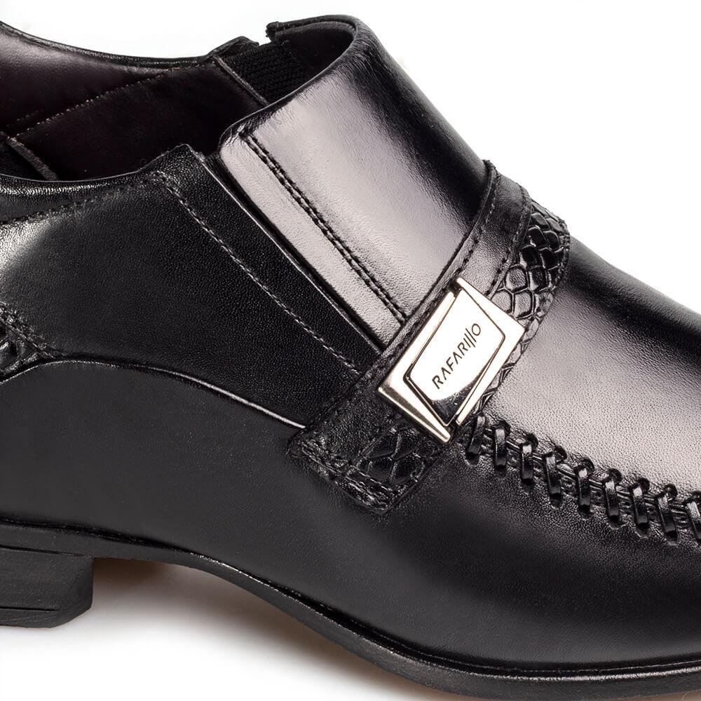 Sapato Social Rafarillo Masculino Couro Aumenta Altura Preto 4