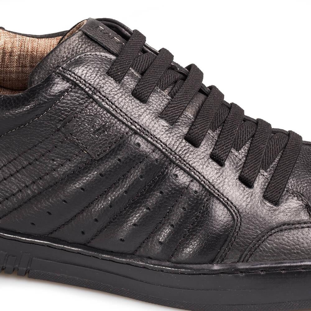 Sapatênis Rafarillo Couro Masculino Aumenta Altura Urbano Preto 4